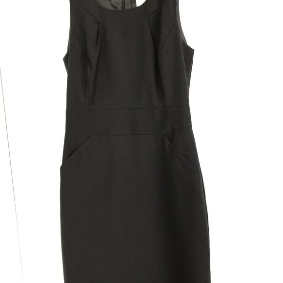 J. Crew Factory Black Lightweight Wool Shift Dress w/ Pockets - Picture 2 of 5